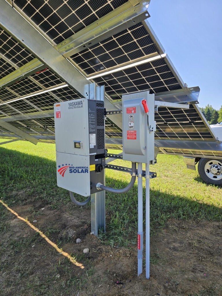 Electrical box on a ground-mount solar system